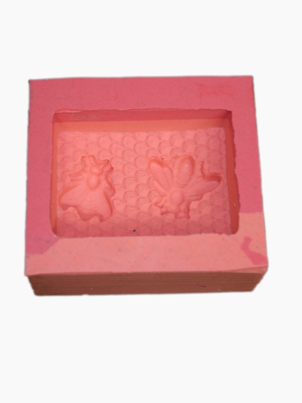 SILICONE MOULD rectangle honeycomb with 2 bees