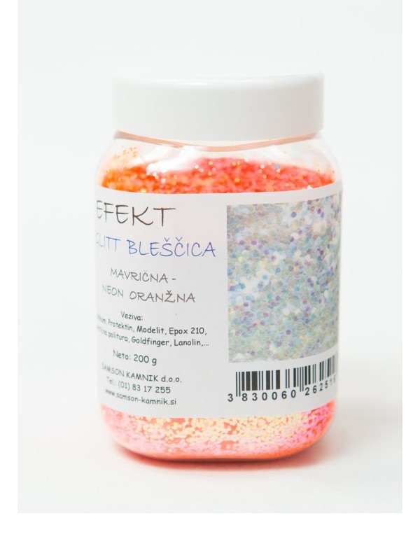 GLITT BLEŠČICA  MAVRIČNA- NEON ORANŽNA         200 g
