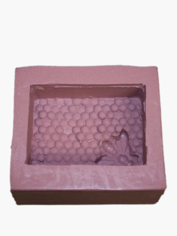 Silicone mold for soap rectangle, honeycomb with bee