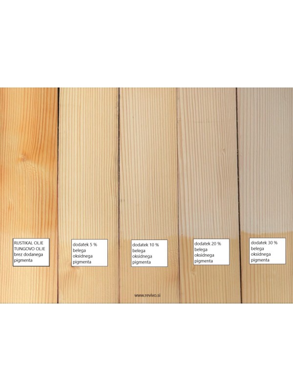 Rustic oil with white oxide pigment