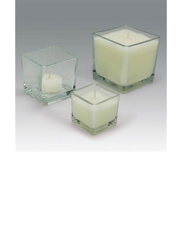 Glass candle holder - LARGE CUBE