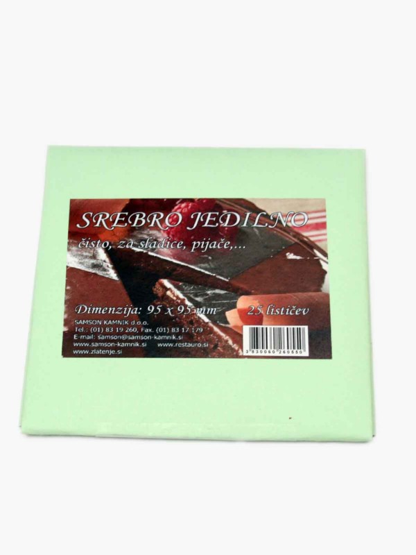 SILVER EDIBLE 95 x 95 mm 25 sheets