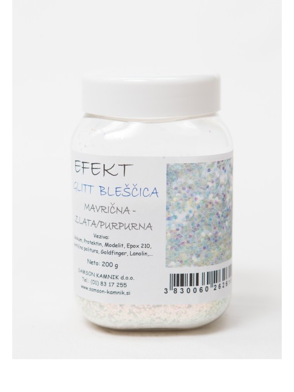 GLITT BLEŠČICA  MAVRIČNA - ZLATA / PURPURNA  200 g