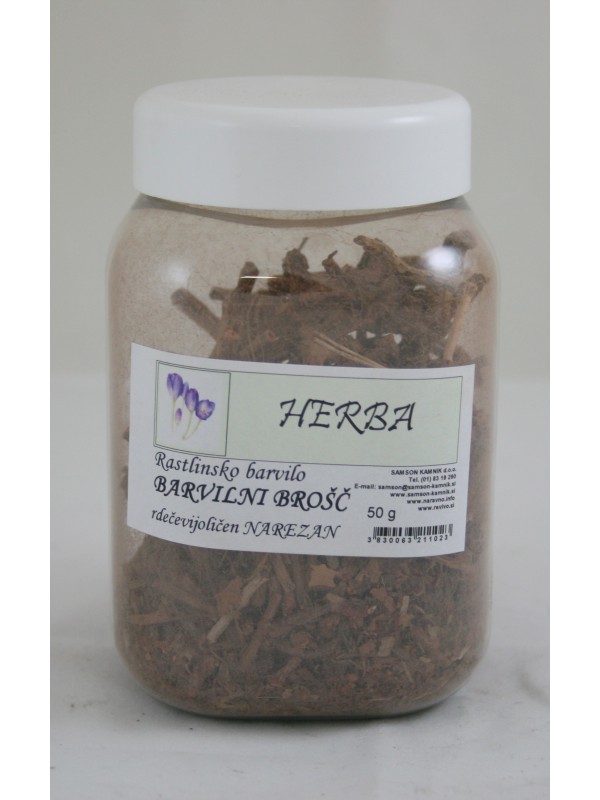 HERBA rastlinsko barvilo - BARVILNI BROŠČ - rdečevijoličen narezan   50 g