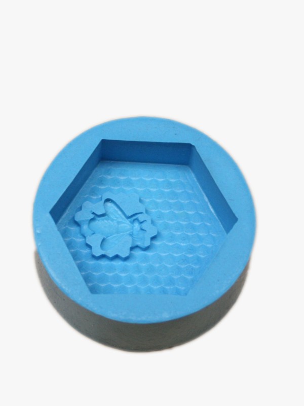 Silicone mold for soap, hexagonal, bee