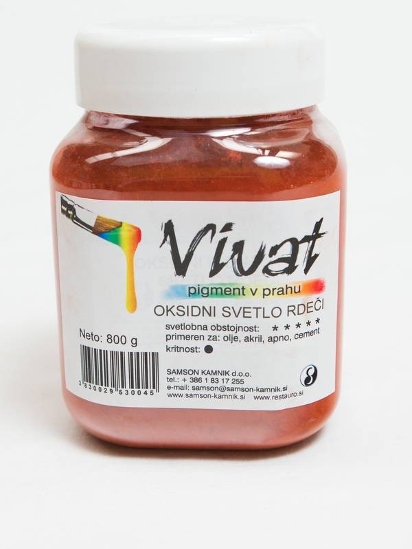 VIVAT oksidni/anorganski pigment SVETLO RDEČ 800g