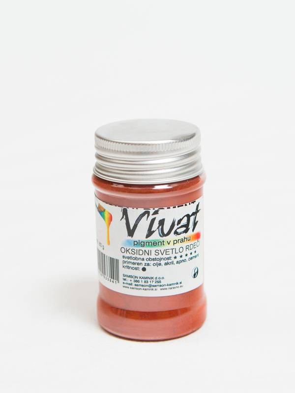 VIVAT oksidni/anorganski pigment SVETLO RDEČI 80g