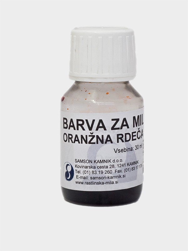 BARVA ZA MILO oranžno rdeča 30 ml