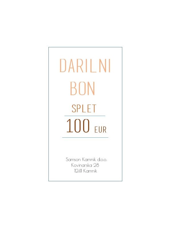 DARILNI BON za nakup na spletu 100 eur