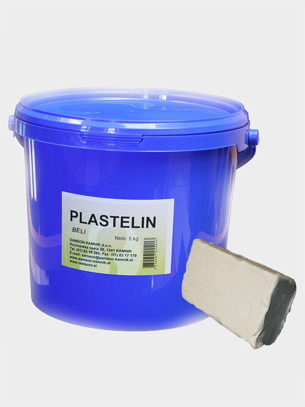 PLASTICINE, hard, white  5 kg